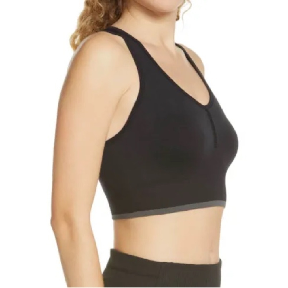 Zella Pulse Seamless Sports Bra Black Racerback NWOT - Picture 3 of 16
